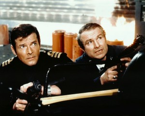 Roger Moore and Shane Rimmer in The Spy Who Loved Me. Courtesy of Shane Rimmer.