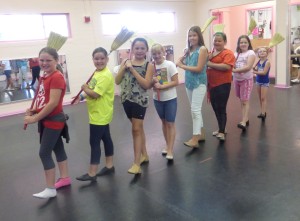 Kids on Stage dancers as chimney sweeps, practice "Chim Chim  Cher-ee" for the KOS Disney Spectacular. Submitted Photo.