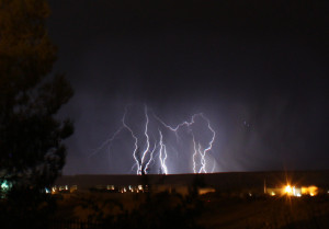 Chad Klein, known for being Mesquite's Long Driver, took these photos from his home by the Mesquite Airport Sunday night, facing West.