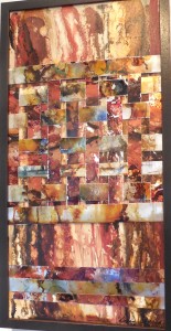 Dianna Schwierzke uses painted metallic strips in this fascinating abstract.