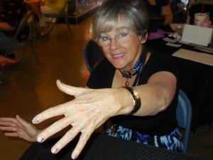 Jean Watkins tries new nail color