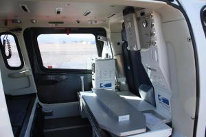 Interior medical area of the new Agusta helicopter recently delivered to Mercy Air Mesquite branch. Photo by Lou Martin.