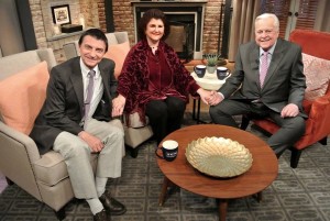 David Heeley and Joan Kramer with TCM’s Robert Osborne on March 7 taping for the April 7 broadcast of their five documentaries