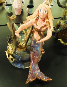 A mermaid in her coral kingdom, sculpted by a Rancho High School student