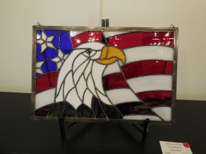 Linda Birks’ stained glass, American Proud. Photo by Linda Faas. 