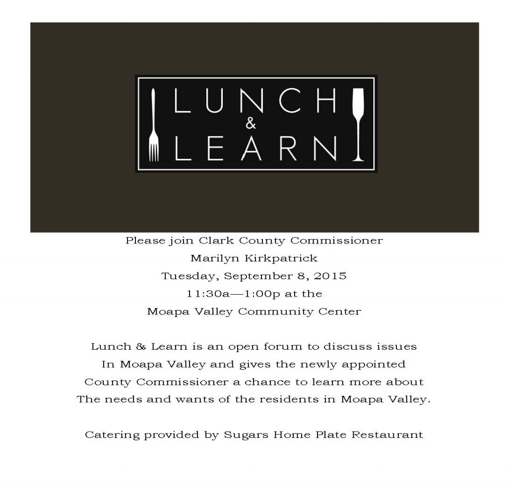 Moapa Valley Lunch and Learn 090815