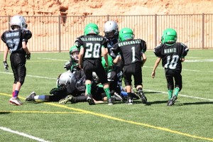 The team fighting for a fumble recovery. Submitted photo.
