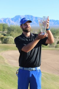 Tom Whitney holds the 2015 Nevada Open crown after besting a field of 209 golfers. Whitney shot a three-day total of 202 finishing 14 under par at the CasaBlanca Golf Course in Mesquite. Photo by Barbara Ellestad.