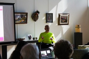 Dave Zeleniak presented a well delivered Brown Bag luncheon topic on Growing Roses in the Desert at the Mesquite Fine Arts Gallery on Tuesday Feb. 2. Photo by Teri Nehrenz.