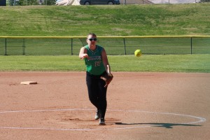 Bulldog hurler Savannah Price pitched a complete game Friday, April 8 against Sunrise Mountain but lost in a pitching duel 3-1. Price struck out seven and allowed only three hits. Photo by Lou Martin.