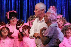 John Sadler sings to the ‘Beauty School Drop Out’ Donna Eads while the rest of the Mesquite Toes Musical Theatre Ensemble sport their not-quite-complete beauty school coiffures.  Photo by Teri Nehrenz.