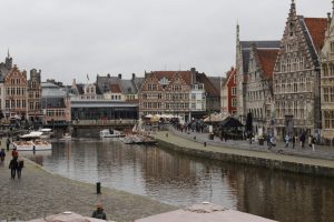 Boat Tours n Ghent, Belgium begin in the old medieval city center.