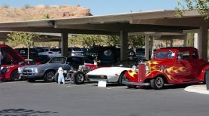 Just part of the several cars featured at the fifth annual Rotary Car Show.