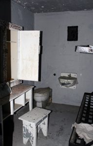A two man cell in the Old Montana State Prison, built with plumbing in 1912.