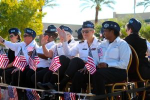 A group of women veterans from Las Vegas joined the rest of Mesquite in honoring those who served in the 2016 Mesquite Veteran’s Day Parade. Photo by Teri Nehrenz